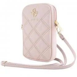 Geanta universala Guess Zip Quilted 4G compatibila cu dispozitive de pana la 8.9 inch, Roz