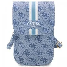 Geanta universala Guess 4G Stripe, 19 x 11.5 x 2 cm, 5 compartimente, Albastru