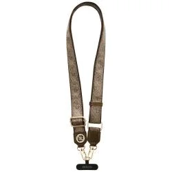 Snur pentru carcase Guess CBDY 4G Tether Patch Strass Metal Logo, Maro