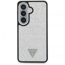 Husa Guess Fixed Glitter Triangle cu MagSafe compatibila cu Samsung Galaxy S26, Silver