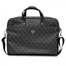 Geanta Guess Saffiano 4G Triangle Logo compatibila cu laptop 16 inch Black