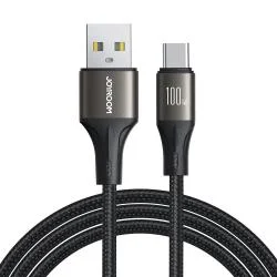 Cablu pentru incarcare si transfer de date Joyroom S-A25, USB/USB-C, 100W, 1.2m, Negru