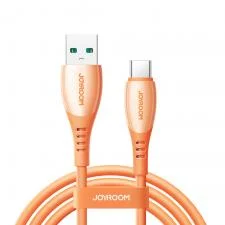 Cablu pentru incarcare si transfer de date Joyroom S-A59 Vibrant Series 3, USB/USB-C, 3A, 480Mbps, 1.2m, Portocaliu