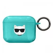 Carcasa Karl Lagerfeld KLA3UCHFL Choupette Head compatibila cu Apple AirPods 3 Albastru