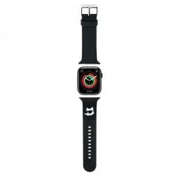 Curea Karl Lagerfeld Rubber Choupette Head 3D, compatibila cu Apple Watch 38 /40 / 41mm, Negru