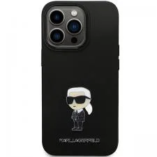 Carcasa Karl Lagerfeld Ikonik Metal Pin compatibila cu iPhone 14 Pro Max, Negru