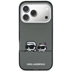 Husa Karl Lagerfeld IML Karl and Choupette Peekaboo Logo cu MagSafe compatibila cu iPhone 18 Pro Max / 17 Pro Max, Negru
