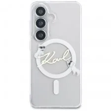Husa Karl Lagerfeld IML KC Script cu MagSafe compatibila cu Samsung Galaxy S26 Plus, Transparent
