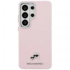 Carcasa Karl Lagerfeld Saffiano KC Metal Logo cu MagSafe compatibila cu Samsung Galaxy S26 Ultra, Roz