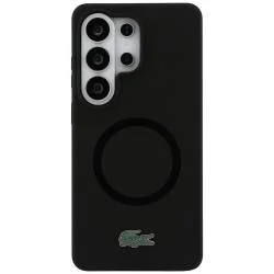 Carcasa Lacoste Silicone Metal Croc Logo cu MagSafe compatibila cu Samsung Galaxy S26 Ultra, Negru