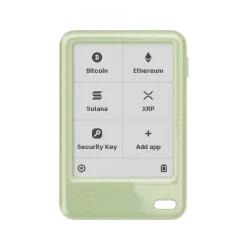 Portofel electronic Ledger Nano Gen 5, pentru monede virtuale Bitcoin, Ethereum, Solana, Cardano, NFT si altele, Recovery Key, Matcha Green
