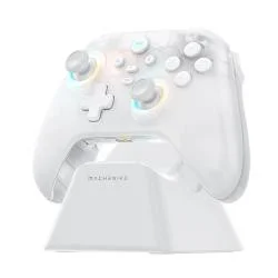 Controller Machenike G3 V2 G320 pentru PC, Wireless / Cu fir, 600mAh, Statie incarcare inclusa, USB-C, Alb