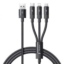 Cablu pentru incarcare si transfer date Mcdodo CA-5790 3 in 1, USB la USB-C/Lightning/Micro-USB, 3.5A, 1.2m, Negru