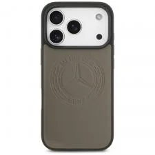 Carcasa din piele Mercedes Vintage Logo cu MagSafe compatibila cu iPhone 17 Pro, Bej