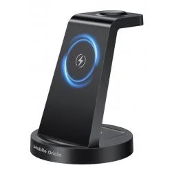 Statie de incarcare 3 in 1 Mobile Origin PW13 compatibila cu dispozitive Samsung, Putere 15W, Indicator LED, Negru