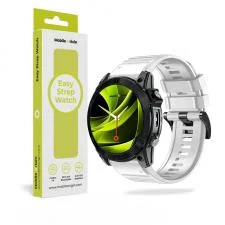 Curea silicon Mobile Origin Easy Strap Silicone compatibila cu ceasurile Garmin, 26mm, Alb