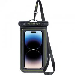 Husa waterproof universala Mobile Origin pentru dispozitive 6.5 inch, IPX8, Negru/Verde