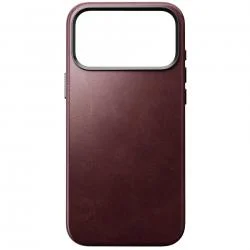 Husa Nomad Traditional Leather Case Horween cu MagSafe compatibila cu iPhone 18 Pro Max / 17 Pro Max, Burgundy