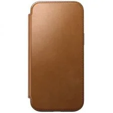 Husa din piele naturala NOMAD Leather Folio MagSafe compatibila cu iPhone 16 Pro Max Tan