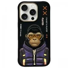 Carcasa Nimmy Cool&Cute 2.0 Monkey compatibila cu iPhone 16 Pro Max, Negru
