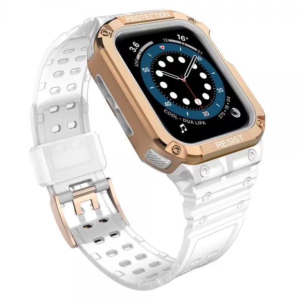 Husa si curea Armored Strap Band compatibila cu Apple Watch 4/5/6/7/8/SE 38/40/41mm White/Gold
Cod produs: 10454