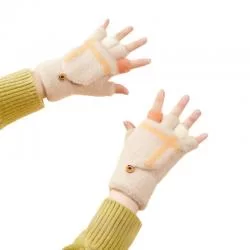 Manusi de iarna pentru femei si copii Winter, Compatibile Touchscreen, Marime universala, Alb