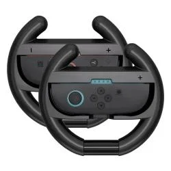 Set 2 volane Joy-Con Racing Wheel pentru jucatorii pasionati de jocurile cu curse compatinile cu Nintendo Switch 2, Negru