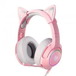 Casti gaming ONIKUMA K9 RGB, Microfon, Jack 3.5mm, Driver 50mm, Lungime cablu 2.2m, Roz