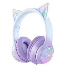 Casti gaming wireless ONIKUMA B90, Bluetooth 5.0, Microfon, Incarcare USB-C, Albastru/Mov