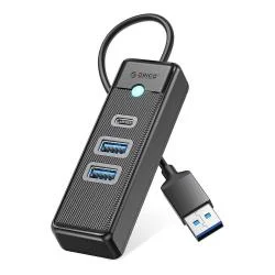 Adaptor Hub 3-in-1 Orico PWC2U-U3, USB-A la 2x USB-A 3.0 / 5 Gb/s, 1x USB-C 3.0 / 5 Gb/s, Lungime cablu 0.5m, Negru
