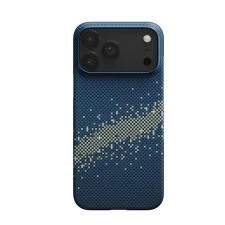Carcasa Pitaka Ultra Slim Milky Way Galaxy cu Magnetic Ring compatibila cu iPhone 17 Pro Max, Albastru