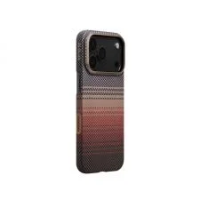 Carcasa Pitaka Ultra Slim Sunset cu Magnetic Ring compatibila cu iPhone 17 Pro, Portocaliu