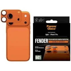 Protectie camera foto PanzerGlass Fender compatibila cu iPhone 17 Pro, Portocaliu
