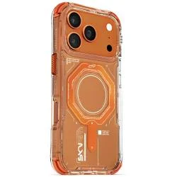 Carcasa Skinarma Magma cu MagSafe compatibila cu iPhone 17 Pro, Portocaliu