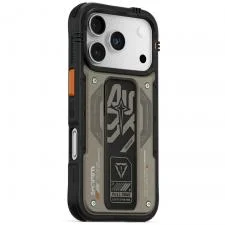 Carcasa Skinarma Aegis cu MagSafe si Grip Stand compatibila cu iPhone 17 Pro, Gri