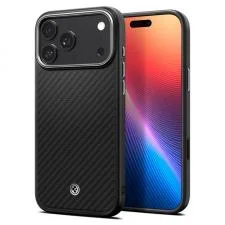 Carcasa Spigen Enzo Aramid T compatibila cu iPhone 17 Pro, Black Silver
