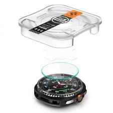 Set 2 folii protectie Spigen Glass tR EZ Fit compatibil cu Samsung Galaxy Watch 8 Classic 46mm, Transparent
