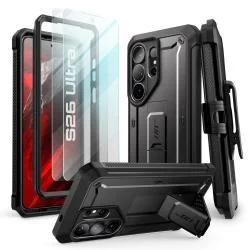Set protectie Supcase Unicorn Beetle Pro, 2 folii sticla securizata incluse in pachet, compatibila cu Samsung Galaxy S26 Ultra, Negru