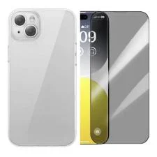 [Combo] iPhone 15 Plus, Carcasa OS-Lucent + Folie sticla Baseus Diamond Privacy