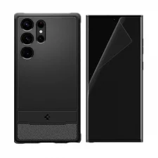 [Combo] Samsung Galaxy S23 Ultra, Carcasa Spigen Rugged Armor + 2 folii protectie TPU Case friendly Spigen Neo Flex