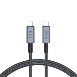 Cablu pentru incarcare si transfer de date TECH-PROTECT UltraBoost Max, 2x USB Type-C, 5A, 8K, 40Gbps, PD240W, 1m, Gri