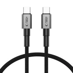 Cablu pentru incarcare si transfer de date TECH-PROTECT UltraBoost DNA, 2x USB-C, PD 60W, 3A, 50cm, Gri
