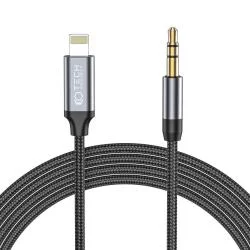 Cablu TECH-PROTECT UltraBoost, tata Lightning la tata jack 3.5 mm, 1m, Negru