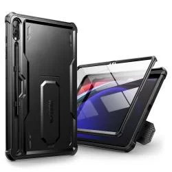 Carcasa TECH-PROTECT Kevlar Pro compatibila cu Samsung Galaxy Tab S9 Plus / S10 Plus 12.4 inch, Protectie display, Negru