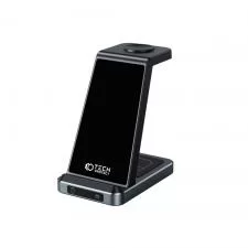 Incarcator Wireless 3 in 1 TECH-PROTECT A26, 15W, Cablu USB-C 1m inclus, Negru