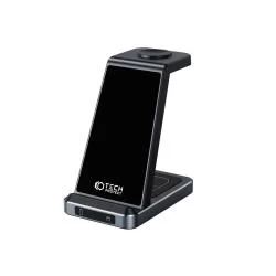 Incarcator Wireless 3 in 1 TECH-PROTECT A26, 15W, Cablu USB-C 1m inclus, Negru