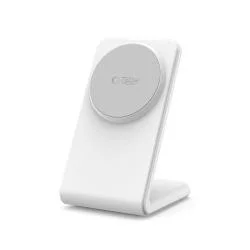 Statie de incarcare 2 in 1 TECH-PROTECT A38 Magnetic, Compatibila MagSafe, Wireless Charge, 15W, Cablu USB-C 1m inclus, Alb