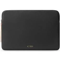 Husa laptop Tech-Protect Fleece 15/16 inch, Piele ecologica, Black