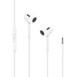 Casti audio cu microfon TECH-PROTECT Ultraboost Core G2, In-ear, Control pe fir,  Jack 3.5 mm, Lungime cablu 1.2m, Alb