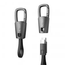 Cablu pentru incarcare si transfer de date Tech-Protect UltraBoost DNA, Tip breloc, USB-C la USB-C, 60W, 3A 480 Mbps, 17cm, Gri
